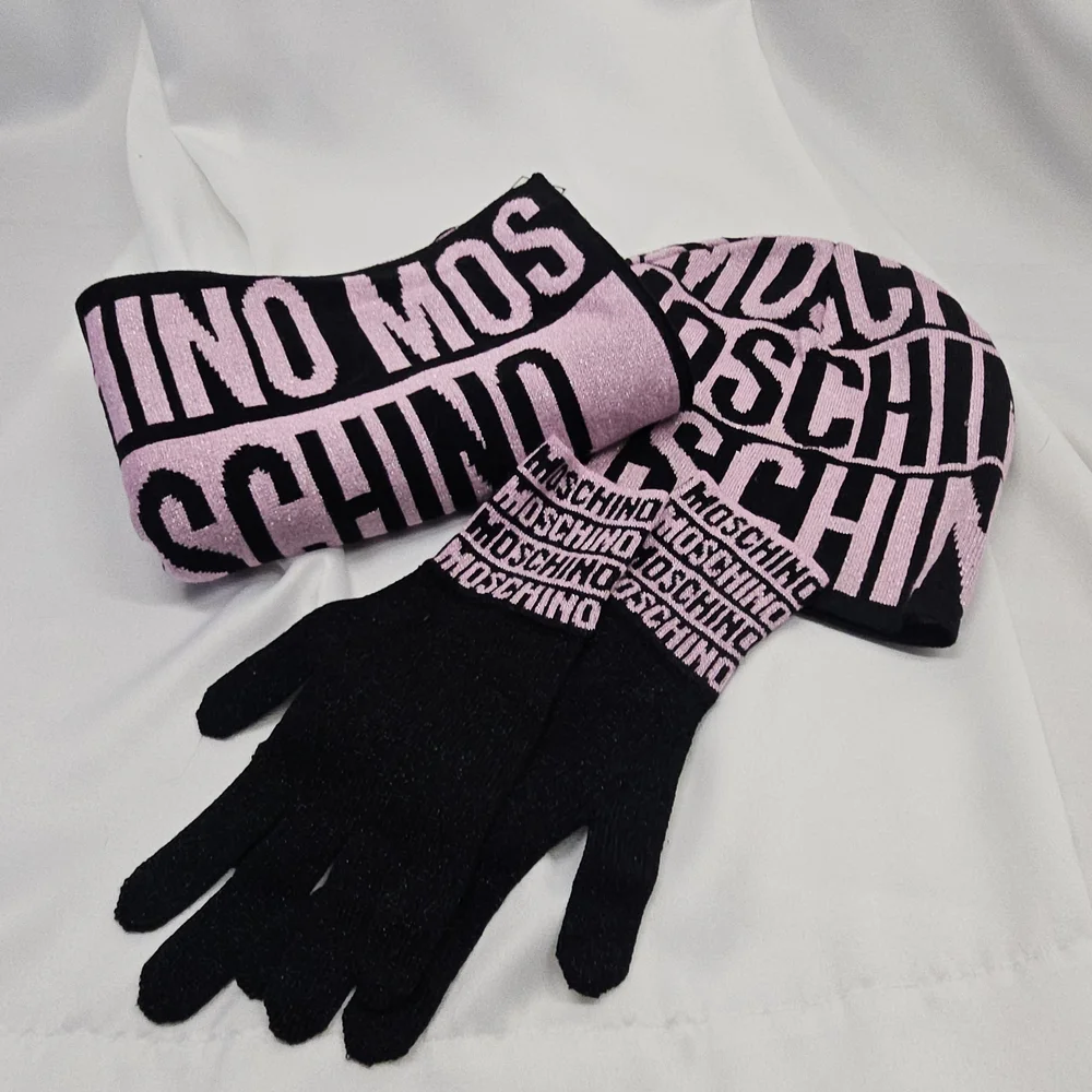 Moschino Pink and Black Women's Accessory Set